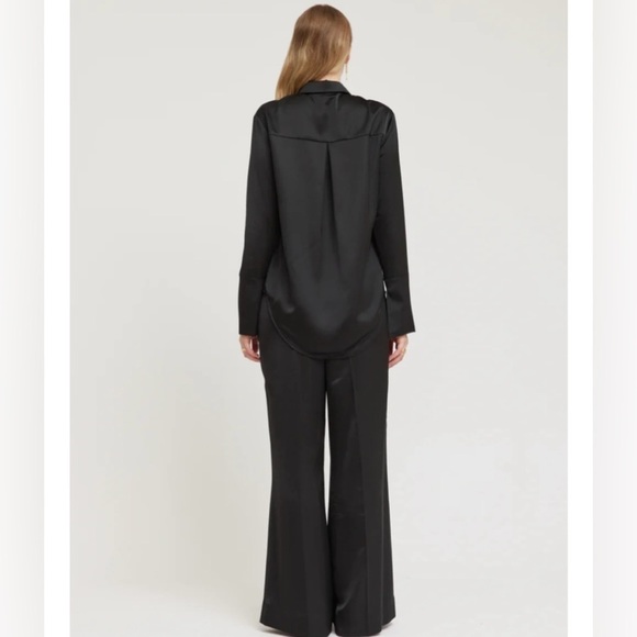 Tojhà Ada Wide Leg Satin Pants Black Size XL 14 Australian US 10 - Picture 3 of 11